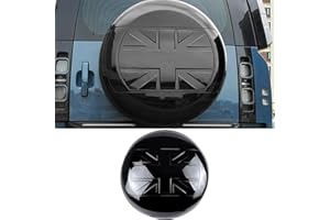 EVGOXMODS Spare Tire Cover Compatible with Land Rover Defender 90 110 130 Accessories 2025 2024 2023 2022 2021 2020, Glossy Black Spare Tyre Wheel Protector ABS Plastic