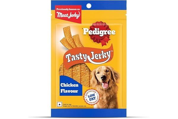 Pedigree Tasty Jerky Dog Treat, Chicken Flavour, 70g Jerky-style Treats for Bonding, Low-fat and Rich-protein* Dog Treat