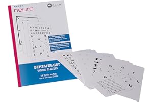‎ARTZT NEURO ARTZT neuro Augentrainer 15er-Set mit verschiedenen Sehtest Tafeln DIN A4 | Sehtafeln für Augentraining, Koordination, Gleichgewicht | inklusive Anleitung Weiß, DIN A4