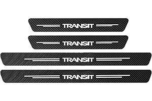 EAGLEG JYMLOV 4pcs Door Sills Scuff Plate Sticker for Fo-rd Fiesta Focus Etc Multi Model Series, Carbon Fiber Car Door Sill Protector Film Welcome Pedal Plate Guards Strip Car Styling Accessories, TRANSIT