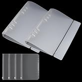2 Pieces Folder Cover with 6 Holes A5 Transparent Plastic | Ring Binder and 4 Pieces PVC Folder Notebook Loose Leaf Bags