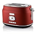 Westinghouse 2 Slice 800W Retro Toaster | Removable Bun Attachment, 6 Browning Levels, Bread Centring, Defrosting, Warming & Stop Function, Extendable Crumb Tray | 2-Yr Warranty (Red)