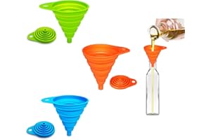CICIING Embudo plegable de silicona, 3 piezas embudo cocina para transferencia de líquidos de cerveza de aceite (grande)