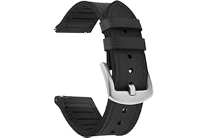 Fullmosa 22mm Correa Reloj Cuero y Silicona,Pulsera Reloj Híbridas de paraGarmin Forerunner 255/Venu 3/2/Vivoactive 4(45mm);Samsung Gear S3 Classic/Frontie/Galaxy Watch 46mm/Watch 3 45mm