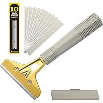 EHDIS Grattoir Plancha Avec 10 Lames, Grattoir Télescopique De 16 à 23 INCH, Lames En Acier Au