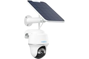 Reolink 5MP Caméra Surveillance WiFi Extérieure sans Fil, Argus PT+Panneau Solaire, Camera Solaire 360° Pan/Tilt, 2.4/5 Ghz WiFi, Vision Nocturne, Détection Humaine, Audio Bidirectionnel, Siren