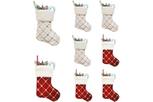 RXXR 8 Stück Goldene Pailletten-Glitzer Weihnachtsstrümpfe, Hängende Strümpfe für Weihnachtsdeko Geschenk, Partydekoration Christmas