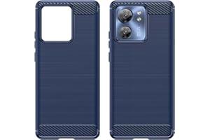 GOKEN Cover per Motorola Edge 40 / Motorola Edge 2023, Custodia in Silicone Morbido antiurto - Case con Aspetto in Fibra di Carbonio & Texture Spazzolata - Blu