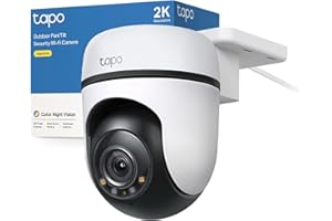 Tapo Telecamera Wi-Fi Esterno Visione Notturna a Colori, 2K 3MP Telecamera WiFi 360° IP65, Videocamera Sorveglianza Esterno, Rilevamenti Smart AI, Tracciamento Intelligente, Alexa, 2.4GHz, C51A