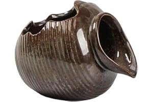 Kuntesetty Jarrón de Cerámica para Fuente de Jardín, Decoración Elegante para Exteriores, MARRÓN