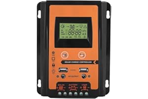 REGUN Kontroler MPPT - 12 V/24 V 30A50 A MPPT regulator ładowania słonecznego regulator baterii panelu słonecznego podwójny wyświetlacz LCD USB (30 A)