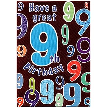 Birthday Card for Nine (9) Year Old Boy - Free 1st Class Post (UK ...