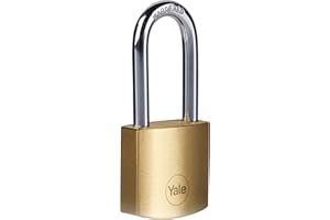 Yale Lucchetto in ottone 25 mm: corpo resistente con cilindro a 3 perni e arco in acciaio temprato testato anticorrosione per protezione quotidiana di armadi zaini e contenitori interni