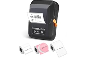 SUPVAN T50M Pro Étiqueteuse Bluetooth avec 3 Rouleaux (2 Blancs, 1 Rose), Pack économique, Reconnaissance Automatique du Format, idéale pour commerces, Bureaux, écoles et la Maison
