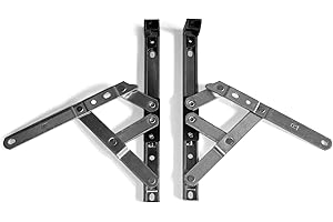 TSS Pair of uPVC Window Hinges, 13mm Stack Height, Double Glazing Friction Stay, Non Handed, Ferretic Steel, Window Stays, Friction Hinges. Top/Side Hung Window Hinge (8 Inch (Top Hung))