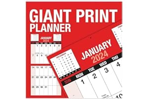 YOZEE 2024 Giant Print Calendar - Month to View Bound - Wall Planner - Wall Hanging Organizer - Environmental Friendly - Month to View Giant Wall Planner -Ideal for home, office, school, college, etc.