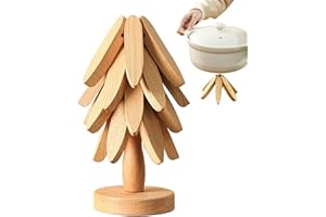 dzqad Trivet en Bois Arbre,sous-Verre Isolant en Bois - Set De sous Verres Anti Dérapants,pour Cuisine De Noël Table Salle À Manger Poêle Tasse Théière Bol
