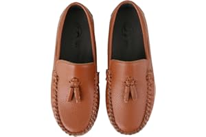 SIRRI Boys Tassel Loafers - Classic Moccasin Flat Shoes for Wedding, Communion & Casual Wear