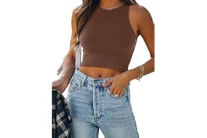 REORIA Canotte Donna Collo Alto Senza Maniche con Retro a Vogatore