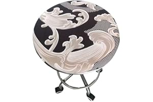 Lukery Copri Sgabello Rotondo Elastico Lavabile Sedia Copre Fodera Coprisgabello Facile da Pulire Protettiva Copre per 30-45cm Sgabello da Bar, Ufficio Festa in Hotel Sedia (Lussuoso,8pcs)