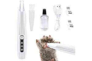 Mucek Leise Hundeschermaschine, Pfotentrimmer für Hunde mit LED-Licht, Hundepfoten Trimmer Wiederaufladbarer, Pfoten Rasierer für Hunde und Katze Dickes, Lockiges und Langes Tierhaare