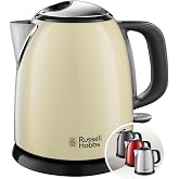 Russell Hobbs Colours Plus Electric Kettle - 1 liter, Small Kettle, 2400 W, Removable Filter, Fast Boiling Zone, 360&deg; Base, W