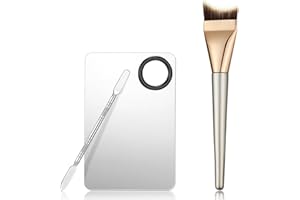 Nogeqi 3 Pcs Make Up Spatula Tool Including Nose Contour Brush,Makeup Palette Tray,Foundation Spatula,Korean Make up Tool Accessories Set for Women Girl(Fishtail Shape Brush)