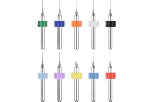 PATIKIL 10 Pack 0.5mm Micro Drill Bits 1/8" Shank Carbide Tungsten Steel 135° Mini Small Bits Print Circuit Board Drilling Tool for CNC Engraving Precision Machinery