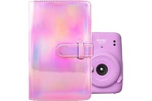 MUZIRI KINOKOO Album Photo 96 Poches pour 3 Pouch Photos Compatible avec Fuji Instax Mini Evo/Mini 12/11/40/9/8/7+/25/90 Film Photo Papier - Couleur Rose