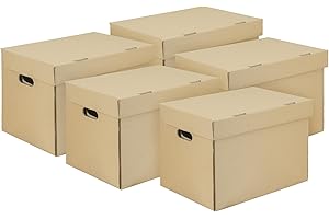 IMBALLAGGI 2000-5 Scatole Cartone con Coperchio 40x30x30 100% Eco a Doppio Strato Rinforzato per Armadio, Archivio, Documenti, Scatole Trasloco con Manici Portaoggetti Fino 5kg, Scatola Casa Ufficio