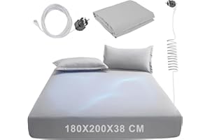 panthem Uziemienie prześcieradło z gumką 180 x 200 cm, jasnoszare, 38 cm głęboka kieszeń, uziemiające, prześcieradło z gumką dla lepszego snu i pomaga w niepokoju, bawełna i włókno srebra