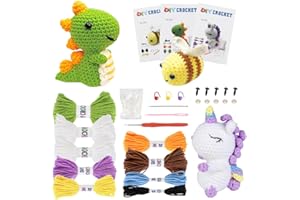 Fivtsme Kit de Crochet pour Débutants, Kit pour Animaux au Crochet, Tricoter des Peluches, Kit de Démarrage pour DéButants Artisanat, DIY Outils par étape Tutoriel Vidéo étape par étape