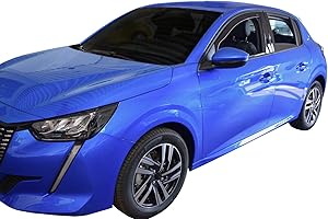 J&J Automotive | Deflettori D'Aria Antiturbo Per 208 dal 2019, Set di 2 Pz, Nero, Antivento, Antipioggia, Fume' Oscurati