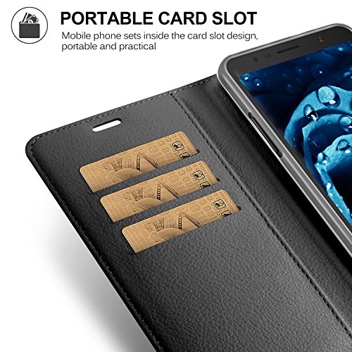 Alcatel 3V HÃ¼lle, KuGi Alcatel 3V Wallet Case, Brieftasche Case HÃ¼lle PU Kunstleder Flip Case mit Standfunktion KartenfÃ¤cher und Bargeld fÃ¼r Alcatel 3V smartphone.Schwarz