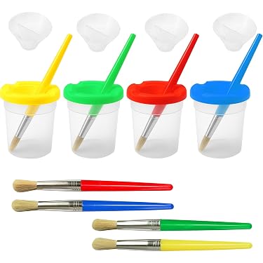Set Di 2 Contenitori Per Pittura In Acciaio Inox Con Coperchio, Per Olio E Acquerello, 4,1x3cm - 2