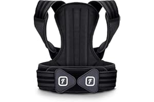 friskpost Correcteur de posture dos réglable - Support dorsal confortable et discret pour homme et femme - Améliore la posture et soulage les douleurs dorsales. (L)