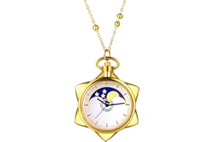 JewelryWe Taschenuhr Damen Elegant Lebensbaum/Schädel/Schmetterling/Engel Mädchen Analog Quarz Uhr mit Halskette Kette Pocket Watch Geschenk Rosegold
