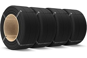 ‎SUNLU SUNLU 500G Rapid PETG Filament Refill 1.75mm, 3D Drucker Filament PETG Schwarz Matt, No-Spule PETG Refill for Reusable Spulen Compatible with Bambu Lab Filament Drucker, 4 Rollen 500G/Rolle, 2KG Total
