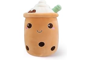 SHOWNICER Peluche Bubble Tea, Morbido Peluche Boba Tè, Cuscino di Peluche Tazza da Tè al Latte, Bambola di Peluche, Animali di Peluche Gigante, Giocattolo Farcito, Regalo per Bambini Ragazzi Compleanno Natale