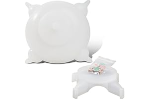 Bubble milk bowl Mangeoire à Lait pour Chiot,Biberons Nouveau-Né Chiot, pour Plusieurs Chiots 4 Tétines en Silicone Allaitement Dongdong Pet (L Size(Medium/Large Dog), Blanc)