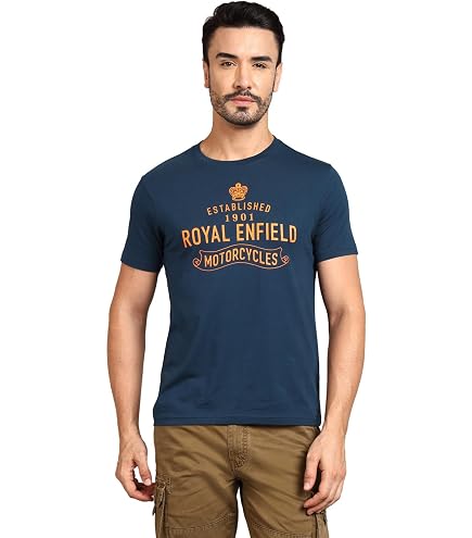 Royal Enfield RE Shield Graphic TS Mustard 97 cm S | Material: 100