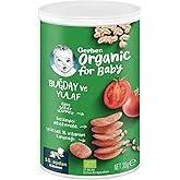 Gerber Organik Buğday ve Yulaflı Domates, Havu&ccedil; ve Soğanlı Bebek Atıştırmalığı 35 g