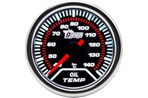 LKRXW Medidor de Temperatura del Aceite para Coche 52mm Indicador de Termómetro Auto 12V Blanco Luz Puntero Manómetro Temperatura Aceite Automóvil Instrumento Aguja Celsius