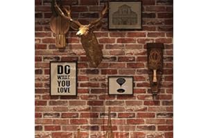 Okydoky Peel and Stick Rustic Red Brick Wallpaper, Self-Adhesive Wallpaper, Vinyl Waterproof Vintage Wallpaper, Self-Sticking Wallpaper, Contact Paper for House Decoration, No.57104-10