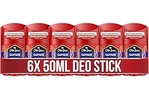 ‎OLD SPICE Old Spice Captain Deostick für Männer, 6x50ml , 24/7 Frischhh bei täglicher Anwendung, langanhaltender Duft in Parfumqualität, Schutz vor Gerüchen, Ohne Aluminiumsalze, unsichtbar auf Schwarz und Weiß
