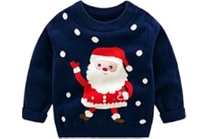 Minizone Kids Christmas Sweater Winter Pullover for Boys Girls Cotton Sweatshirt Long Sleeve Cute Cartoon Tops Outwear