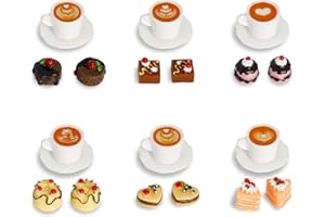 YUNHENTONG Mini Cibo, 24 Pezzi Miniature Oggetti Mini Cibo Dessert, Cucina in Miniatura Caffè Torta Accessori per Casa delle Bambole per Mini Cucina, Mini tè Pomeridiano, Micro Paesaggio Fai Da Te