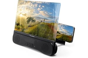 InnovaGoods® Amplificador Proyector para Móvil 12", Altavoz Bluetooth 5.1-3mW, Incluye Cable USB-C, Portátil, Plegable, Pantalla Con Autonomía 150-180 Min Aprox.