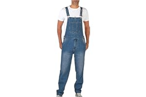YOSUWOAI Peto vaquero para hombre, mono de trabajo con ajuste relajado, tirantes ajustables y varios bolsillos para herramientas, ropa de trabajo, mono con peto, corte holgado, monos