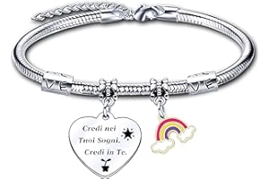 LUODAN Regalo Natale Amicizia Bracciale,Regali Natale Amica Idee Amica Sorelle Bracciale Ispiratore Donna Ragazza per La Migliore Amica Regalo Laurea, Regalo Compleanno,Regalo Natale